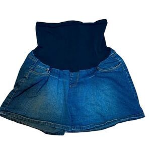 Denim Maternity Shorts, Oh, Baby Motherhood Jean shorts, belly panel, Large